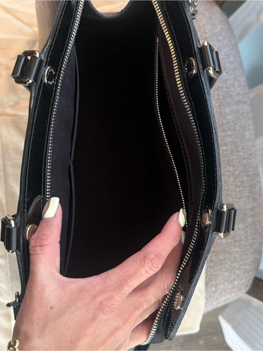 Louis Vuitton Black Patent Satchel with silver Accents - Picture 9 of 9